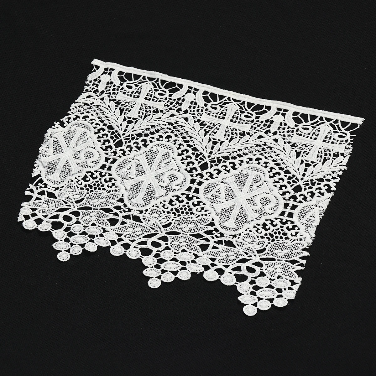 10Yard Cross Jesus Lace Fabric Christian DIY Embroidered Clothes Table Runner Skirt Curtain Dress Sewing Trim Accessories