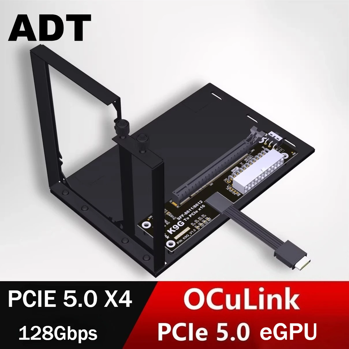 ADT K9G eGPU OCuLink GPU Dock PCIe 5.0 x4 High Speed PC Notebook Laptops to External Video Graphics Card M.2 Oculink to PCIE X16