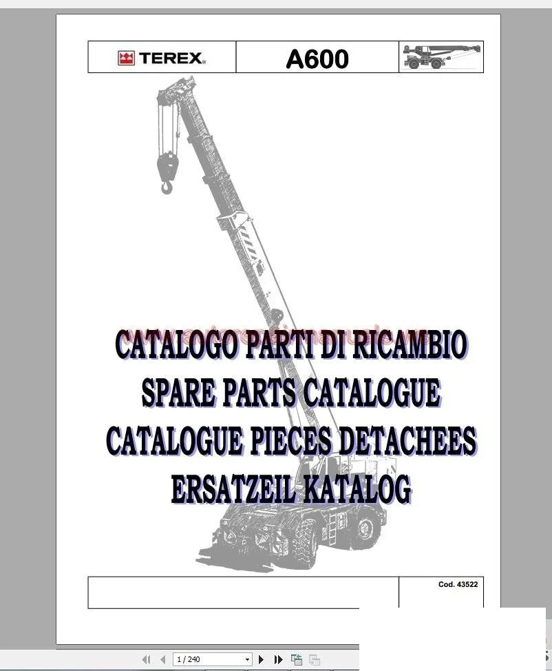 

AutoDVD для Terex Crawler и мобильного крана, полный магазин, руководство по эксплуатации DVD