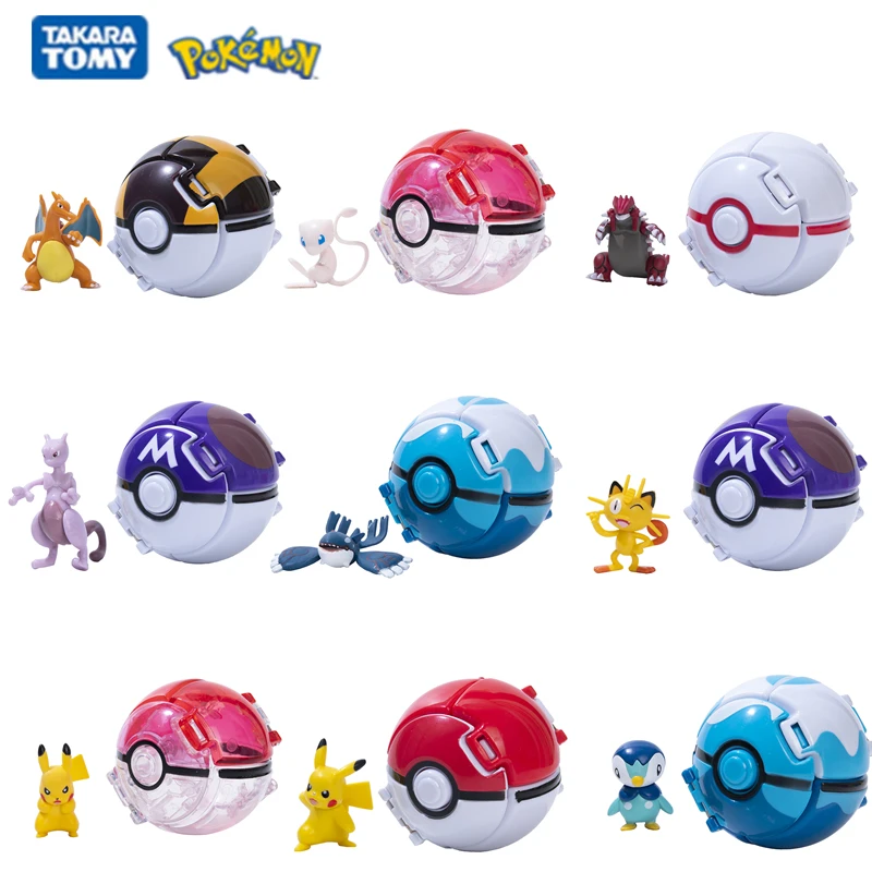 Pokemon Ball Pokeball Anime Figure Pikachu Mewtwo Charmander Kids Gifts Birthday  Pokémon Elf Ball Toy Action Model Bulk Buy Lot