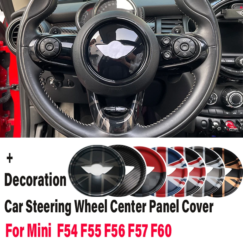 Car Steering Wheel Center Decorative Sticker Cover For MINI ONE Cooper S JCW F54 F55 F56 F57 F60 Countryman Decal Accessories