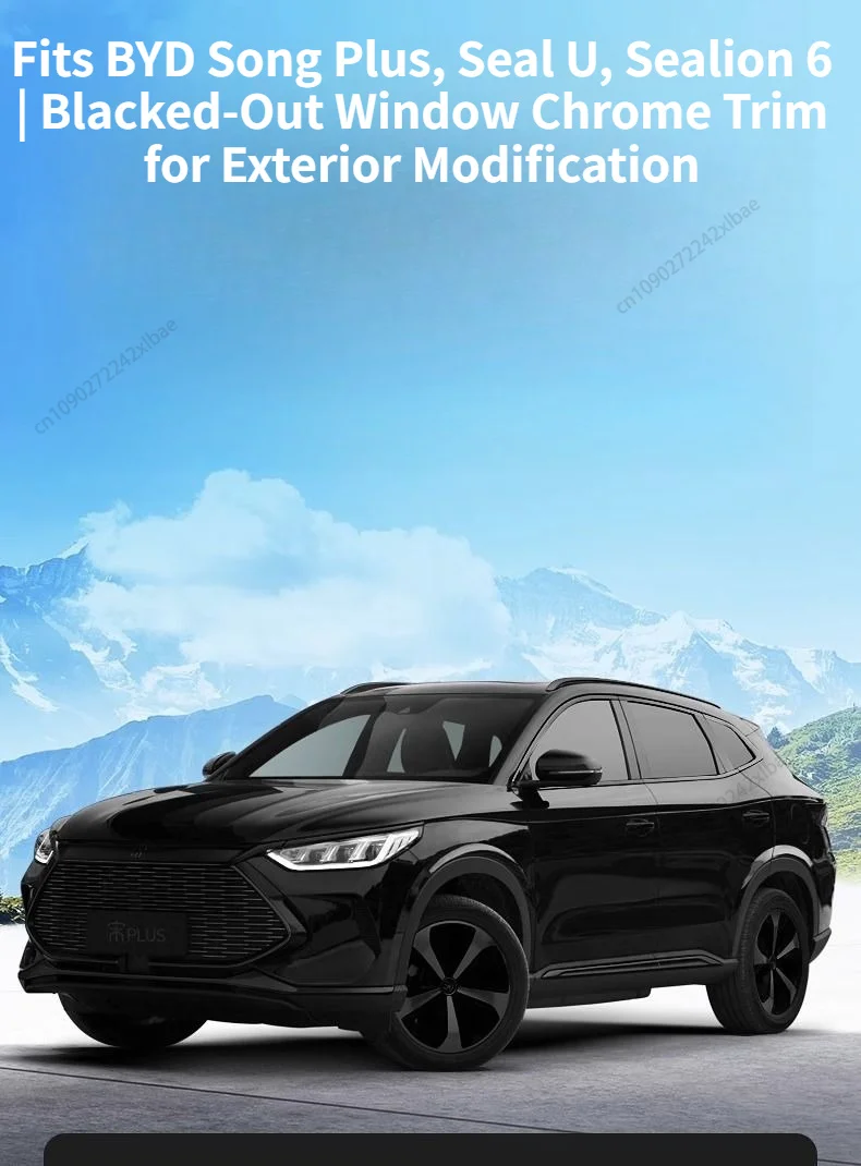 

Fits BYD Song Plus, Seal U, Sealion 6, Blackout Style Black Window Trim, Modified Decorative & Protective Chrome Trim Strips