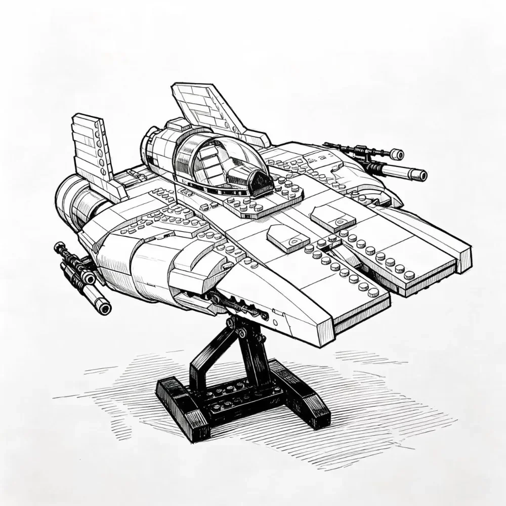 Image of 2026 Moc Sci-Fi Raumschiff-Bausteine 1672 Teile, DIY Ziegel-Montagemodell, Desktop-Dekoration, Sammlerstück, Geschenk für Erwachsene Hobbyisten