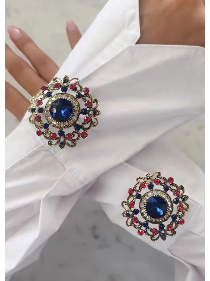2 Pièces – Nouveaux Cache-Boutons en Cristal de Haute Qualité pour Vêtements DIY, Décoration de Boutons en Alliage pour Chemises et Manches