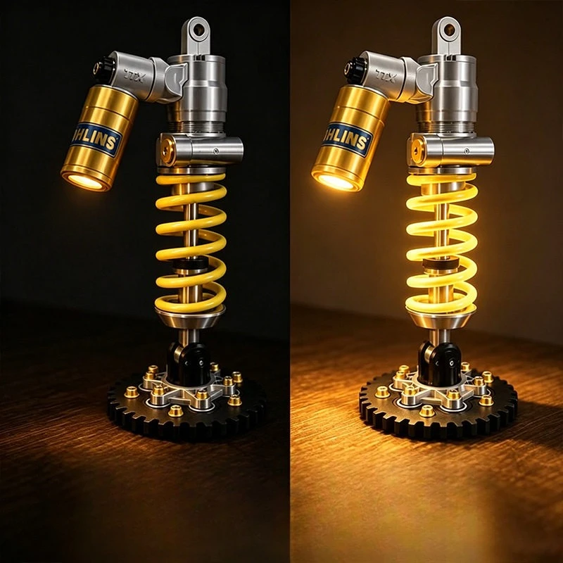 Shock Absorber Desk LampDimmable  Light Gear Gear Base Creative Mechanical Decoration Table Lamp For Car Motorcycle Enthusiasts