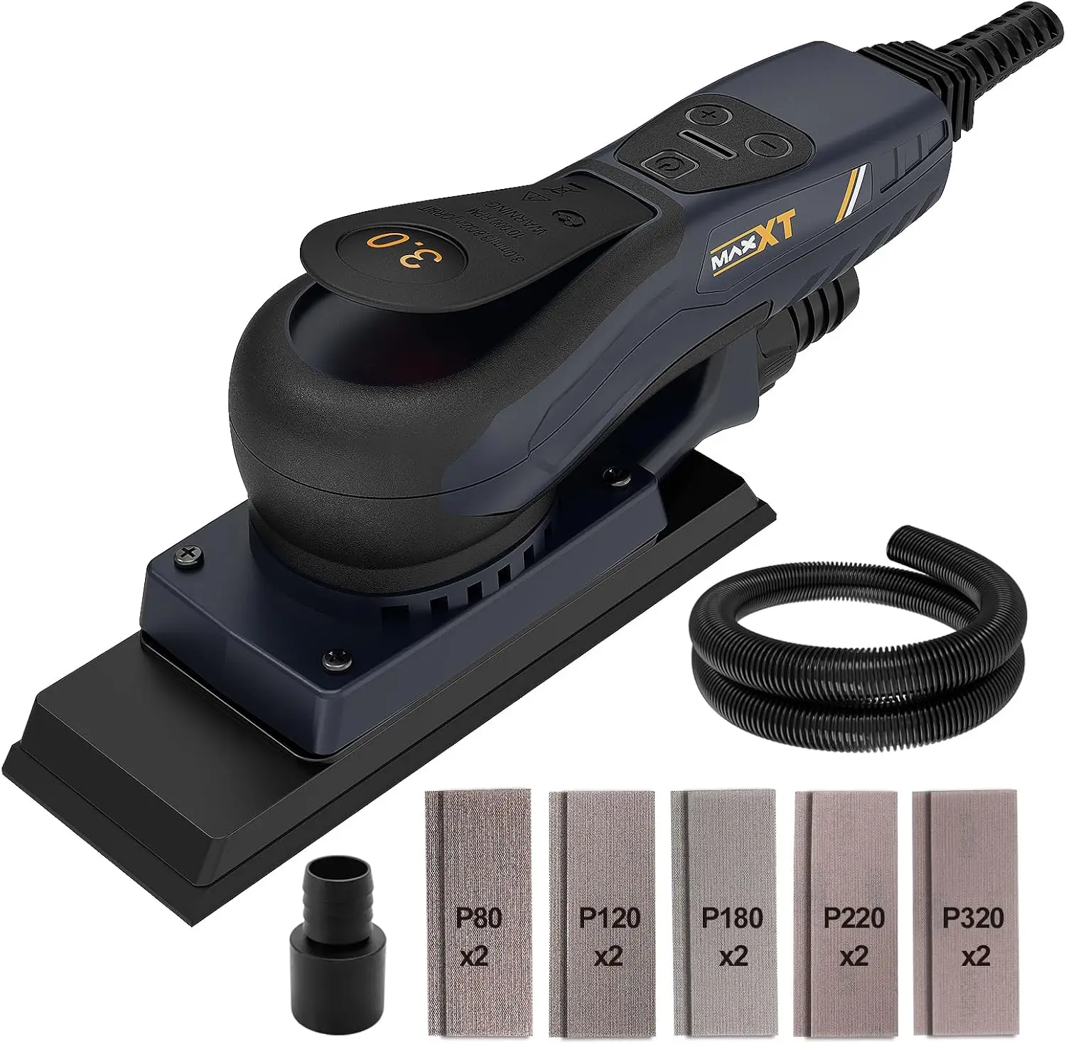 Brushless Sheet Sander Electric 3mm Orbital 350W 3A Multi-function 10000RPM Variable Speed Corded Orbital Sanders Machine with 1