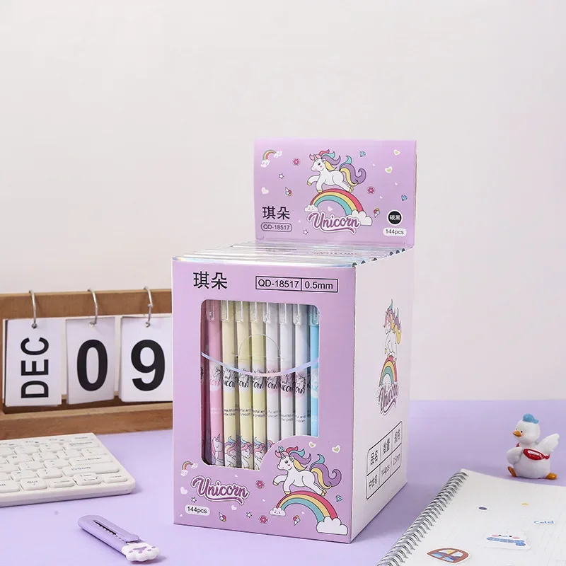 Stylos gel effaçables Kawaii Cartoon, stylos à encre bleue et noire, cadeau scolaire mignon, fournitures de bureau, ensemble de 12 pièces créatives, Nairobi, Orn, 0.5mm