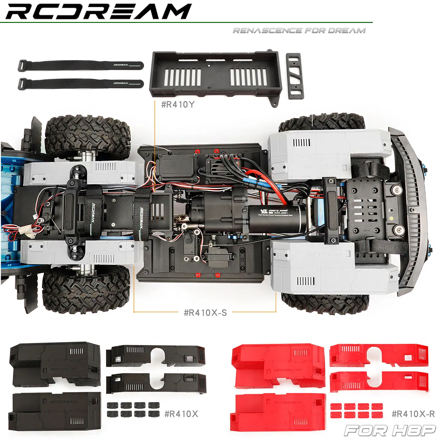 RCDream 1/8 Inner Fender / Battery Compartment for mjx H8P