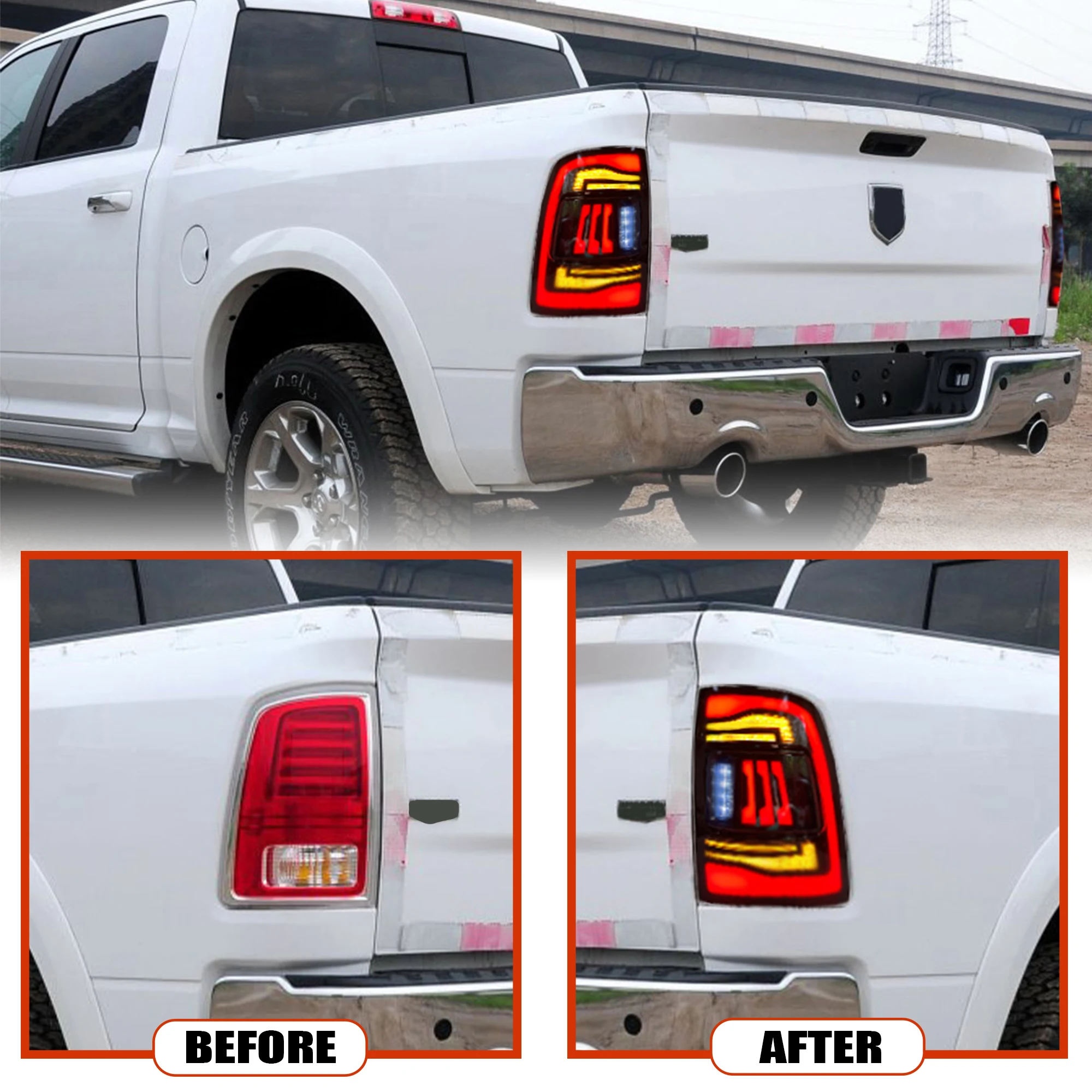 

2X автомобильный задний фонарь в сборе для Toyota RAM1500 2009-18 RAM2500 2013-18 светодиодный динамический указатель поворота Plug and Play задние фонари