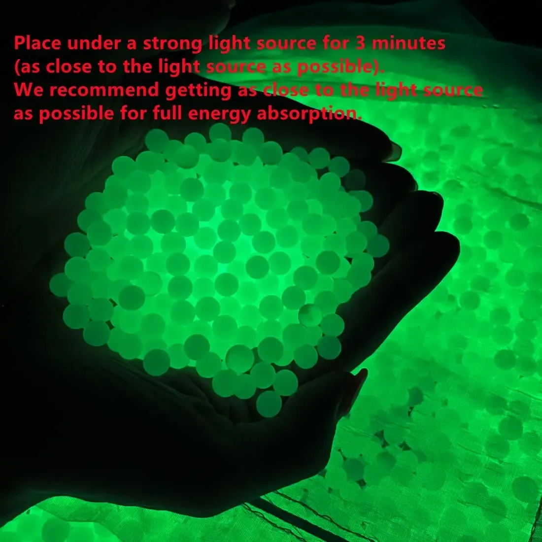 4000pcs Glow in The Dark Water Bullet Beads Gel Ball 7-8mm Luminous Water Beads Ball Gun Ammo Non-Toxic for Gel Blaster Ball Gun