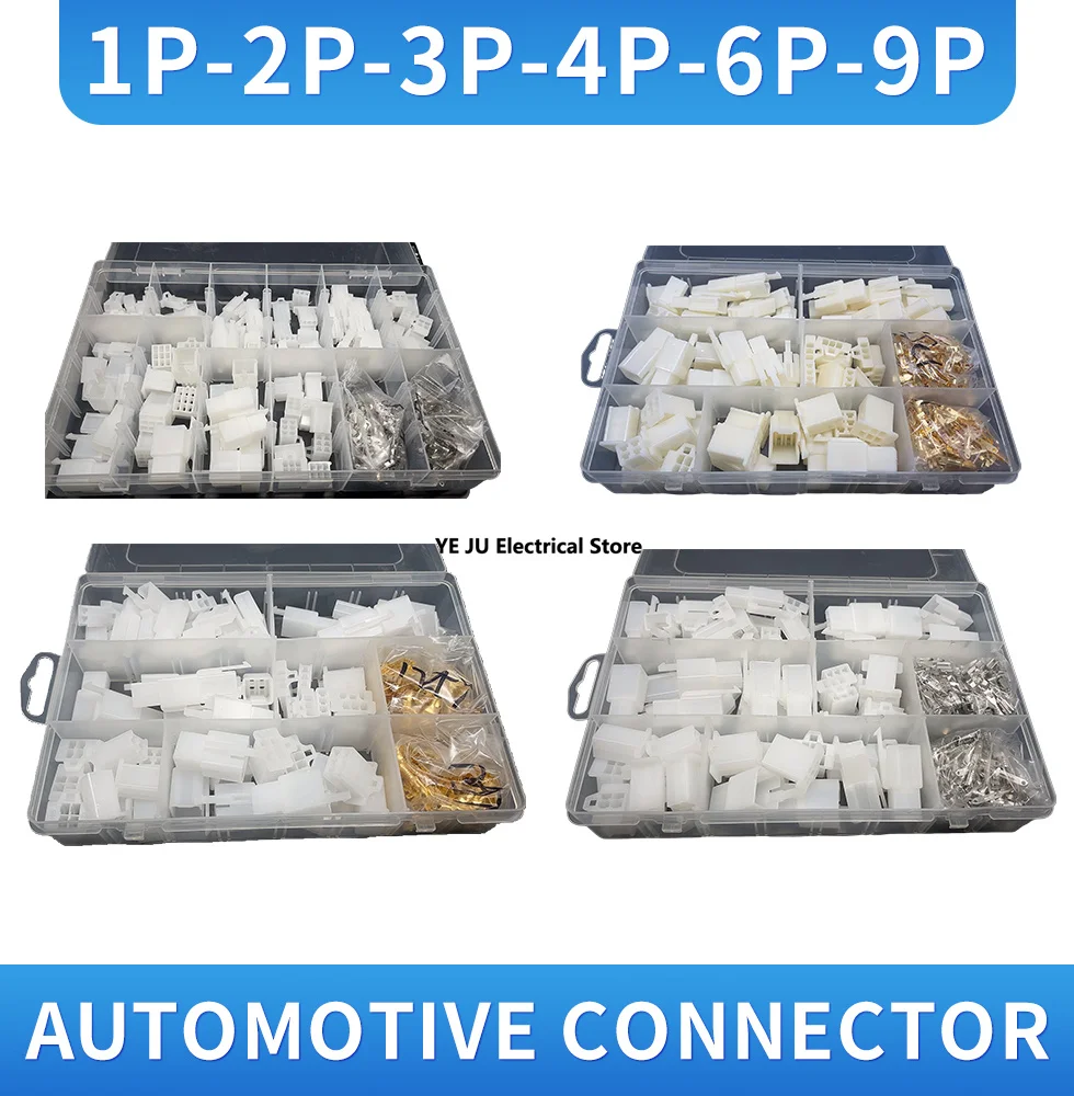 320/520PCS 2.8mm connector 1-9P White automotive,motorcycle,electric vehicle wiring terminal male and female plug-in connector