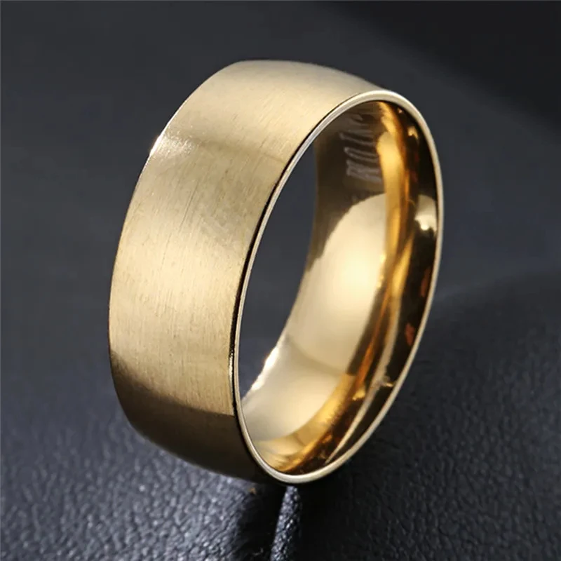 Men's Classic Solid Vintage Stainless Steel Rings