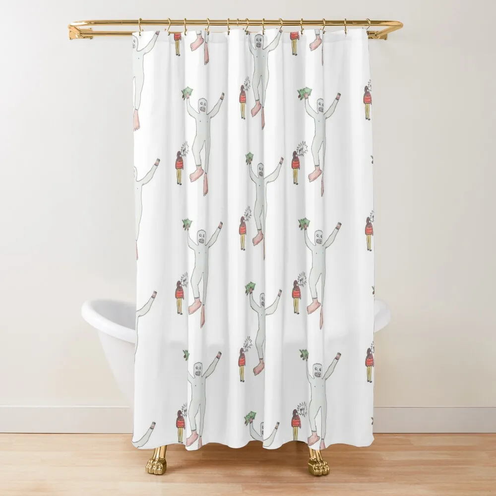 

Bigfoot/Yeti Large Monster Being, Beautiful Shower Curtain Cute Shower Cover Shower Set For Bathroom Waterproof Curtain