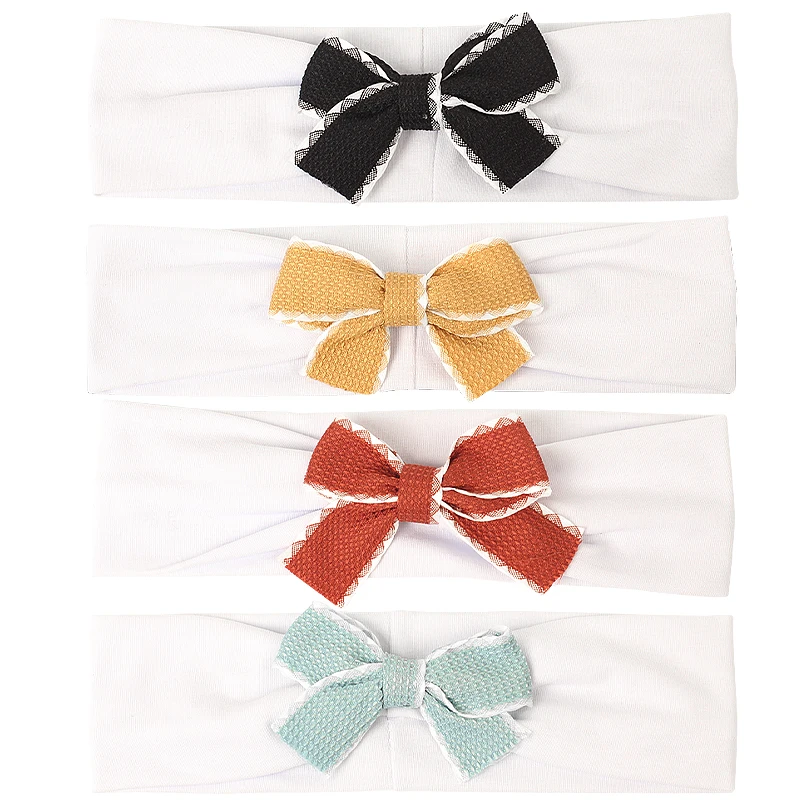 Baby Girls New Knot Bow Headbands Kids Boys Cotton Toddler Solid Cute Soft Head bands Hair Accessories