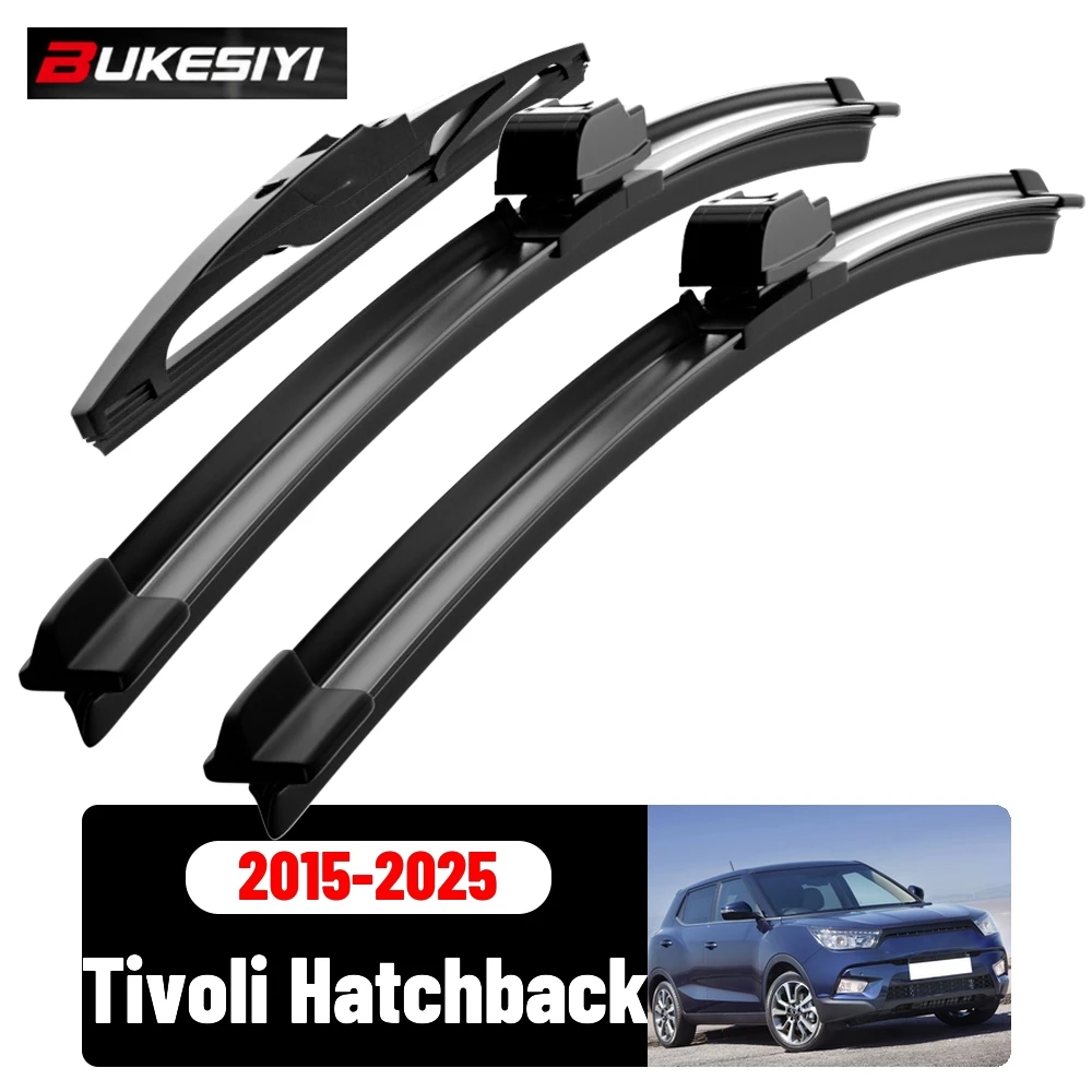 Satz Scheibenwischer für vorne und hinten für Ssangyong Tivoli Hatchback 2015-2025 2016 2017, leise Scheibenwischer, Zubehör 24"16"12"