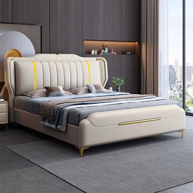 System Bedroom Bed King Size Show Multifonction Hotel Double Bed Modern Lounge Cama Matrimonio Trendy Cama Unique Furniture