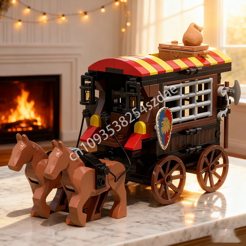 

179 шт. MOC Лев Рыцарь S Карета заключенного Модель замка Рождественский подарок Строительные игрушечные блоки Сборка DIY Идея Образовательный кирпич