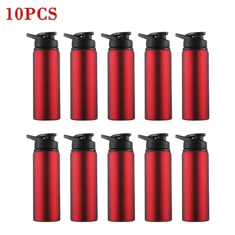 NONE 1-15PCS Tragbare Edelstahl Fahrrad Wasser Flasche Gerade Trinken Im Freien Sport Reise Wasserkocher Metall Wasser Flasche 6