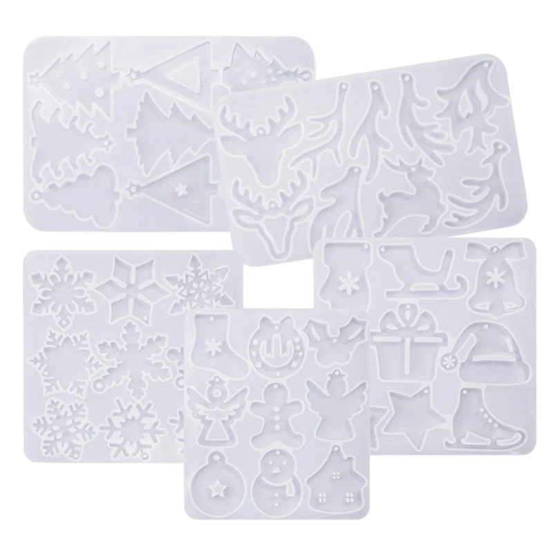 قالب راتنج السيليكون قوالب راتنجات الايبوكسي لقلادة أقراط قلادة عيد الميلاد