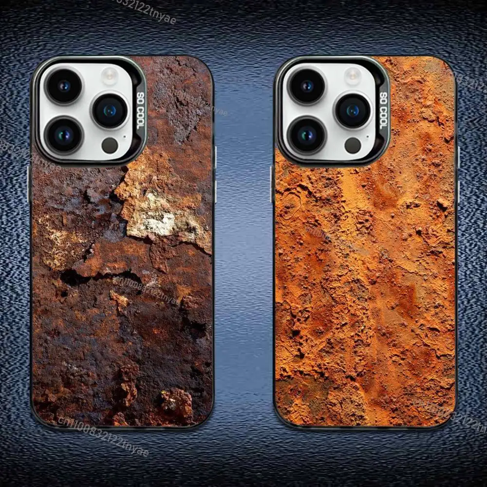 

Retro Industrial Style Rusty Phone Case IMD For IPhone 17,16,15,14,13,12,11 Pro Max Plus Color Silver Black Cover