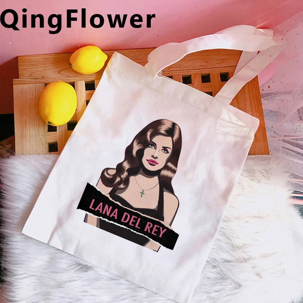 Lana Del Rey shopping bag reusable cotton bolso grocery shopper bolsas de tela bag fabric jute reciclaje sacola sacolas