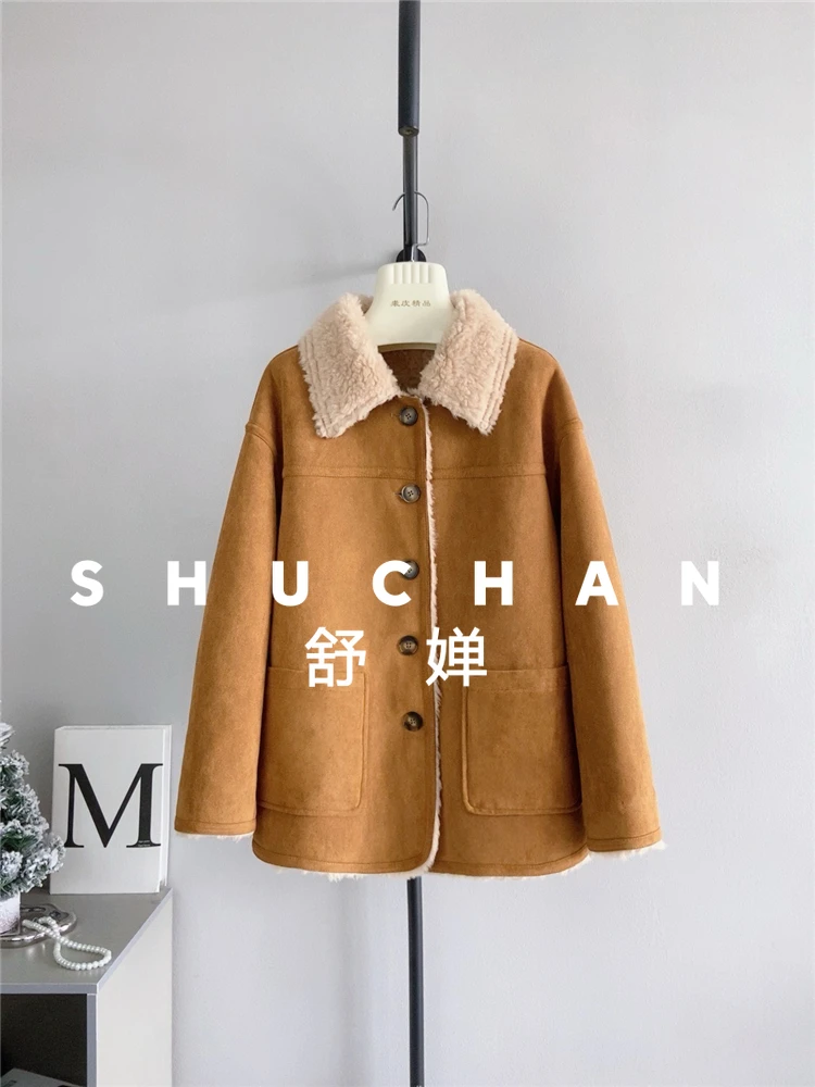 100% laine manteau femmes nouveau chaud Double face porter haut de gamme daim agneau fourrure veste 2025 nouvel hiver