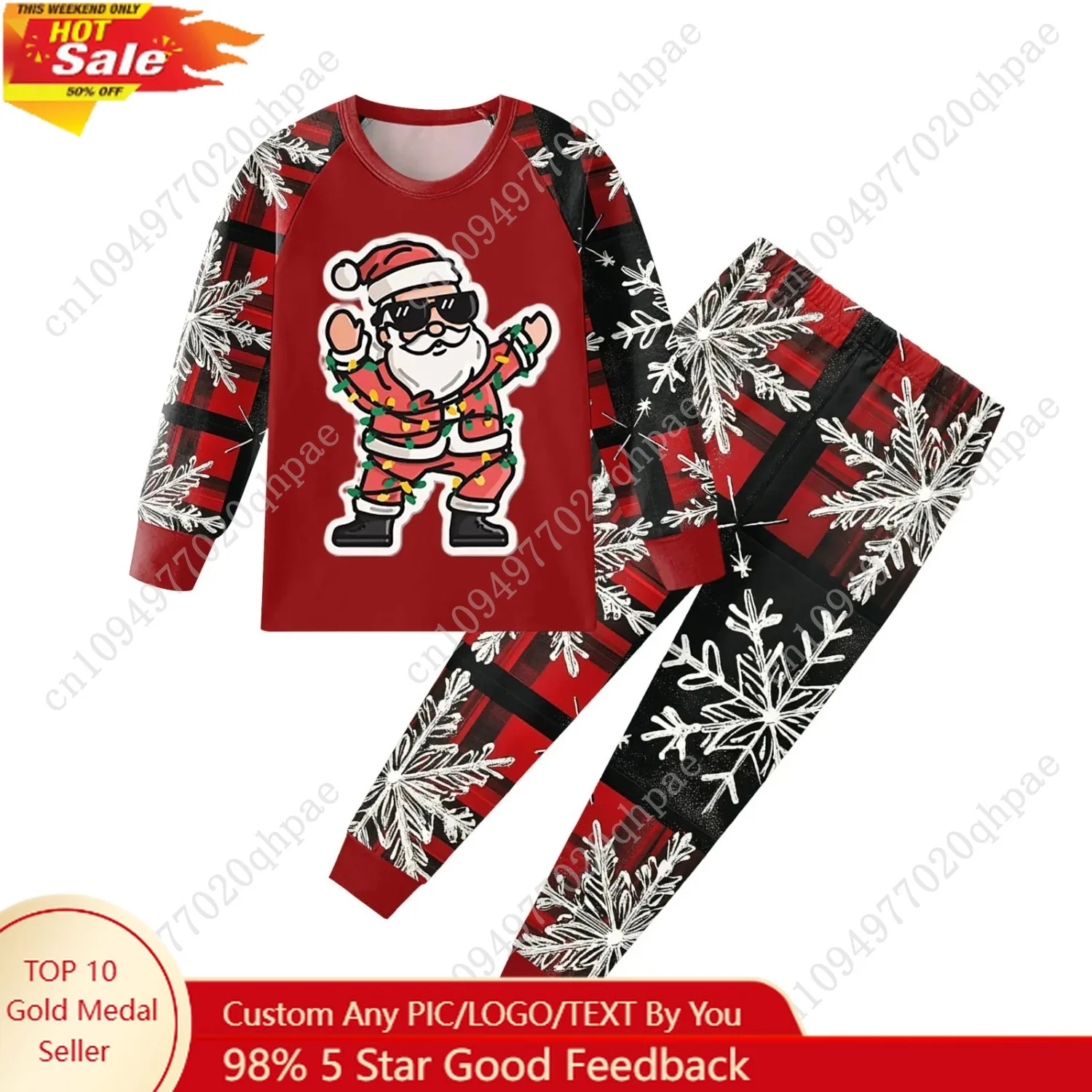 

Two Piece Set Boys Clothes 8 10 Comfortable Soft And Stylish Christmas Print Childrens Pajama Set For Boys And Girls Long Winter