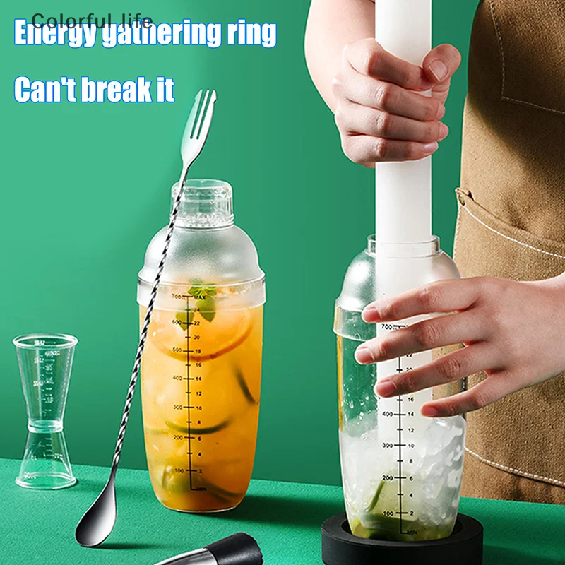 

PC Resin Cocktail Shaker Martini Hand Shaker Cup With Scales 350ml/500ml/700ml/1000ml Milk Tea Wine Drink Shaker Mixer Bar Tool