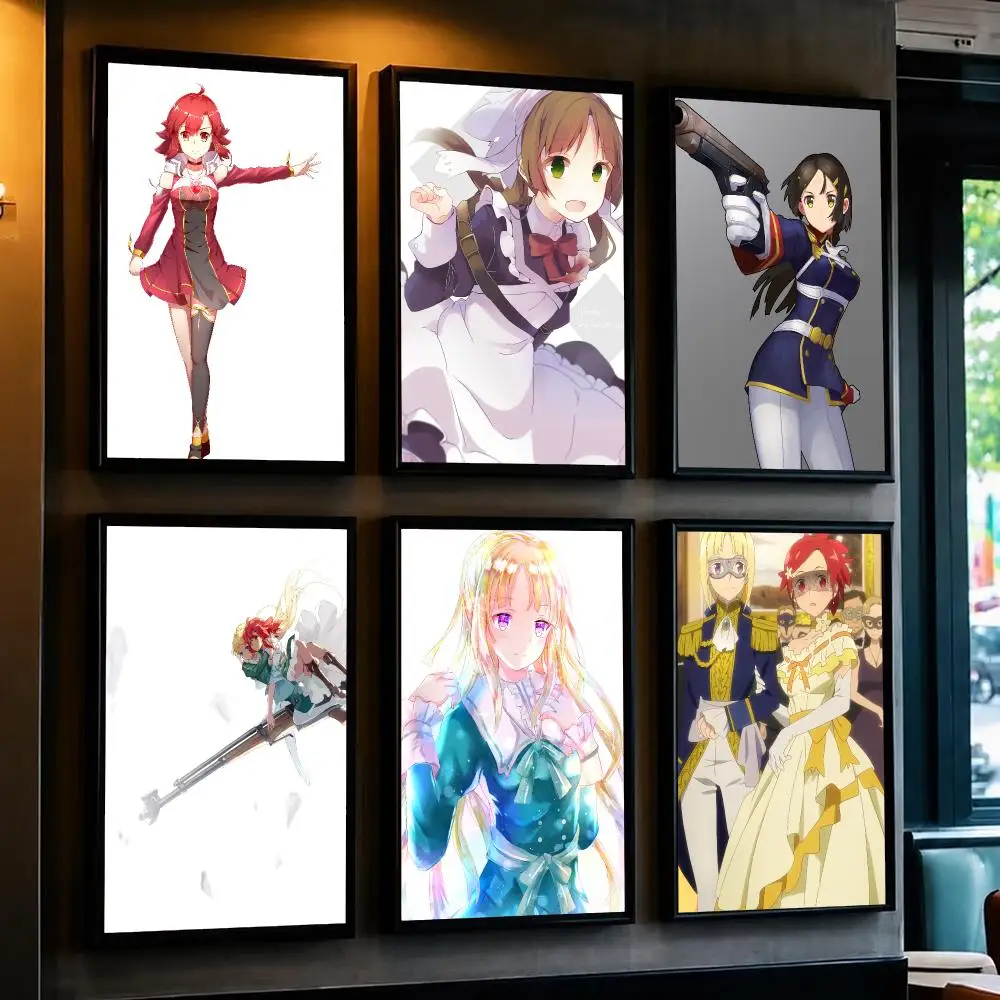 anime I-Izetta The Last Witch-H Poster Minimalist Wall Sticker for Cafe Office Bar Home Decor and Gift