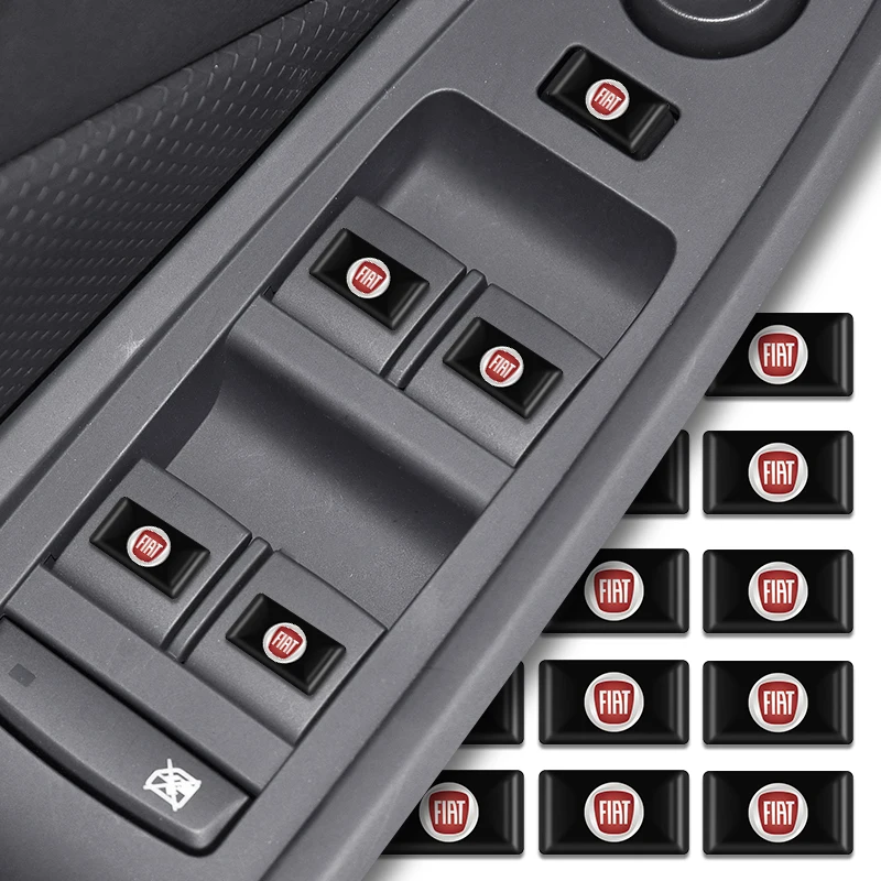 10pcs Epoxy Stickers Car Interior Decoration Decal For Fiat BMW M Mercedes Benz AMG Audi Sline Mazda Opel Nismo Nissan Skoda