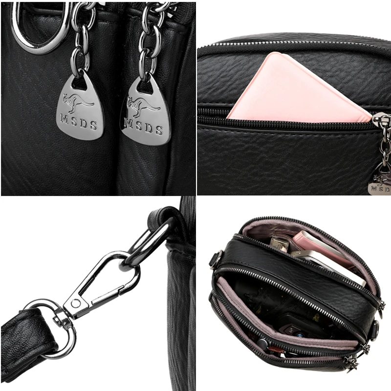 Luxury Shoulder Messenger Bag Handbags Purses Designer Women Bag Ladies Many Pocket Bags Branded Soft Leather Sac A Main