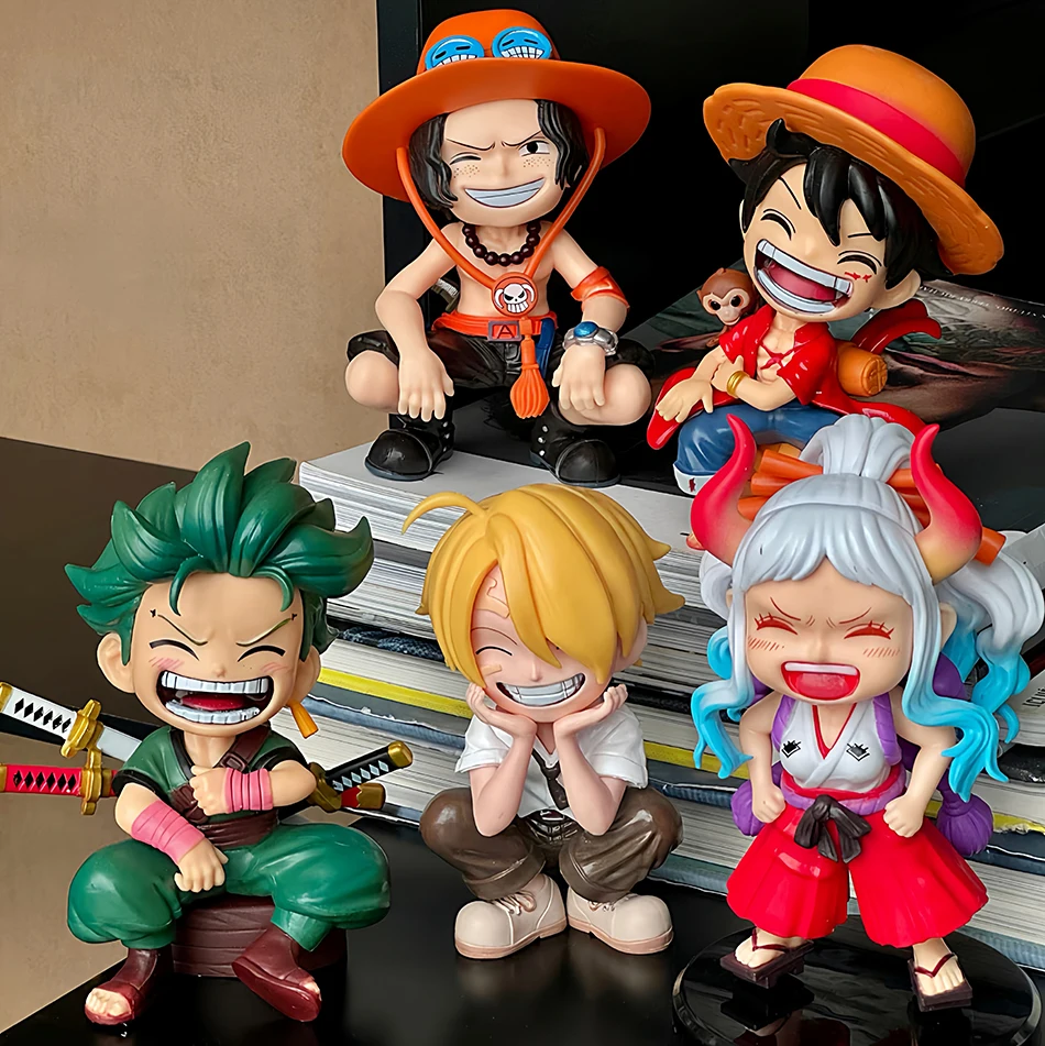 Anime-Zubehörserie ONE PIECE Luffy Solon Sanji Q-Version Sitzende Figur Kindermodell Spielzeug Geschenk Sammlerstück – Detail 2