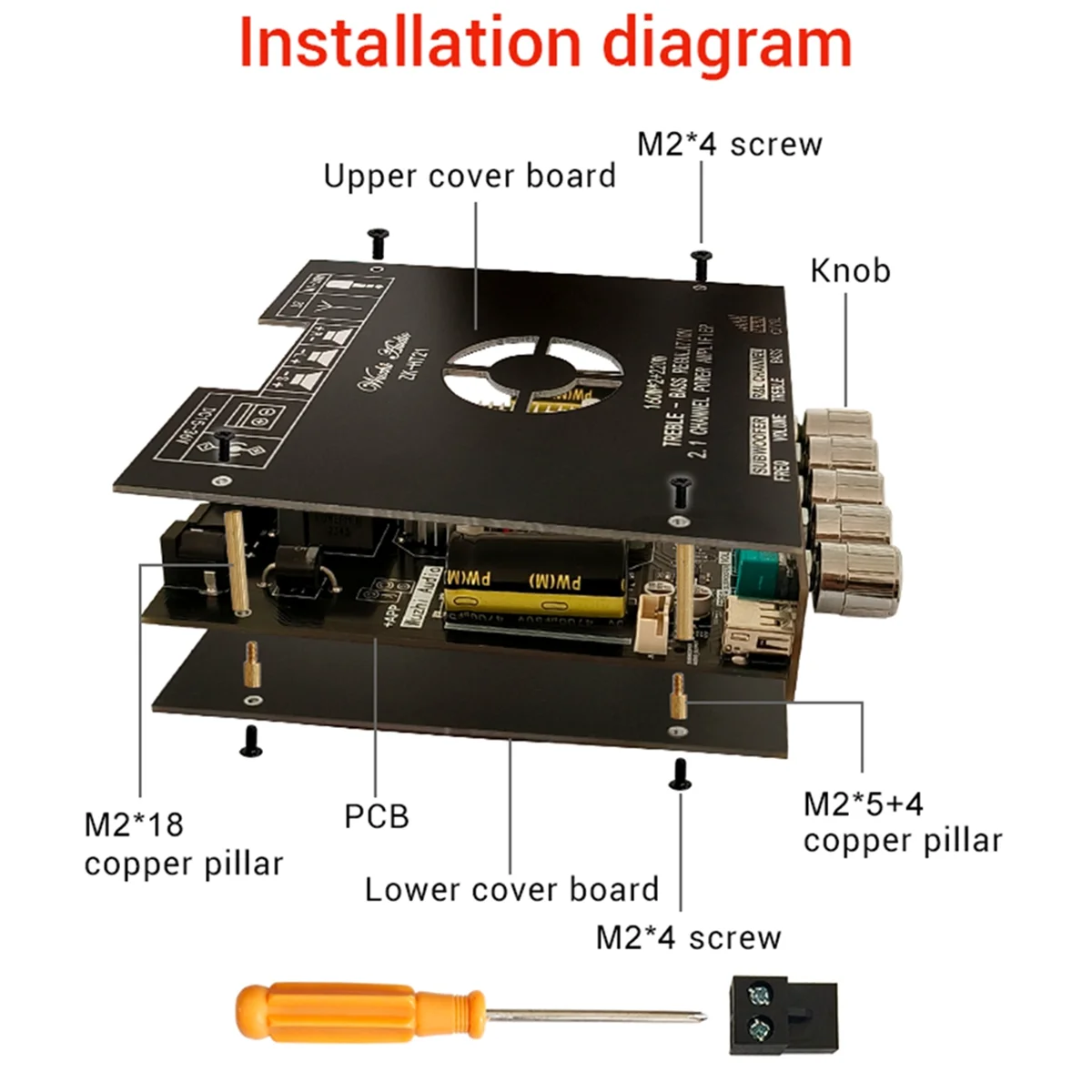 كفاءة الجيل الثالث 2.1 قناة بلوتوث مكبر كهربائي المجلس B
