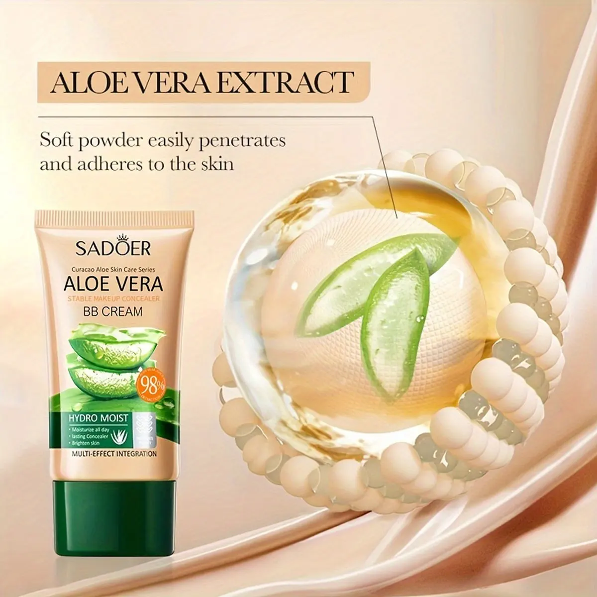 Aloe Concealer BB Cream, Natural Color Moisturizing Liquid Foundation, Concealing Concealer, Covering Pores And Defects,