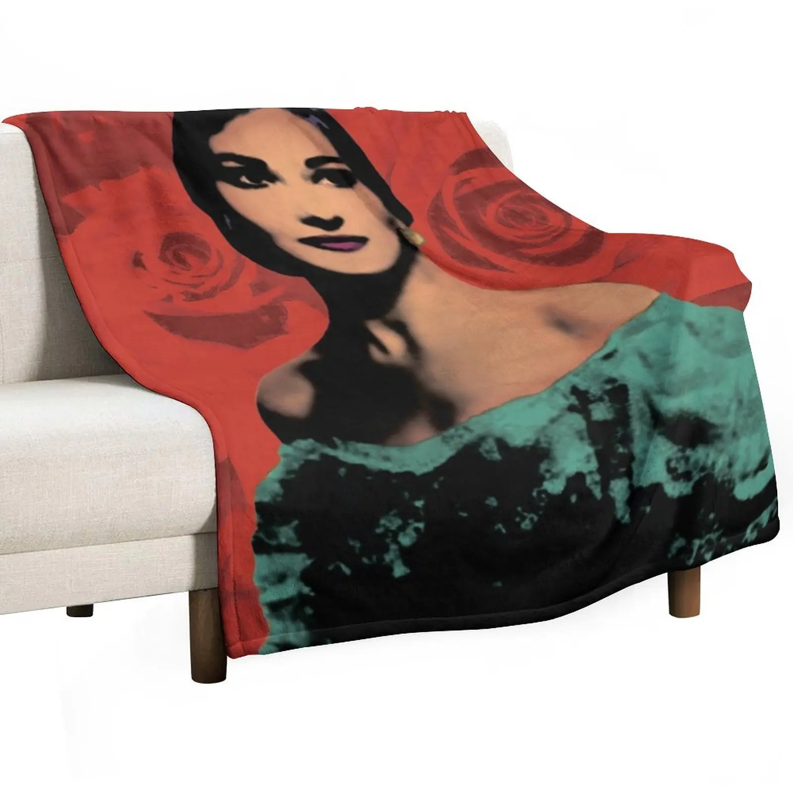 Maria Callas in red Throw Blanket Blankets Sofas Of Decoration Thermal Blankets