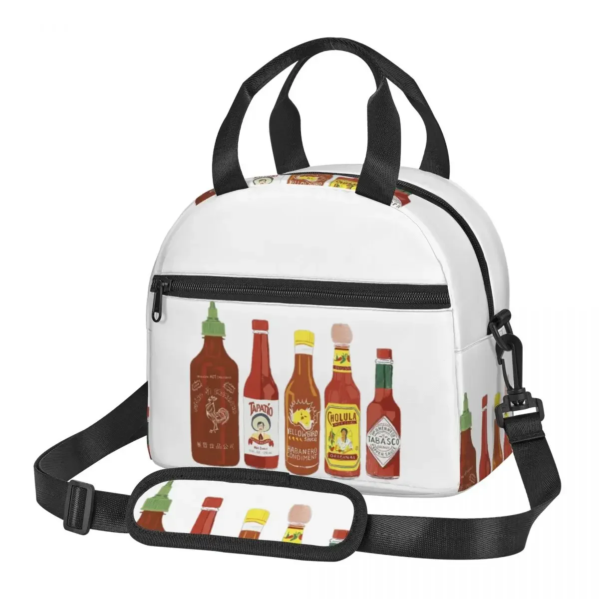 Острый! Проверьте эти горячие соусы, сумки для обеда, изолированная коробка для бенто, сумка для обеда, сумки для пикника, термосумка для женщин и детей