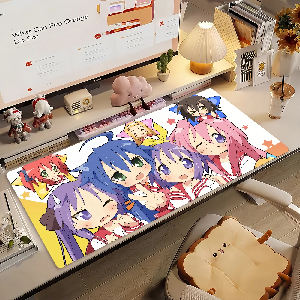 Anime L-Lucky Star Mouse Pad Non-slip Rubber Gamer Balance Computer Mat Decoracion Deskmat Laptop Office Large