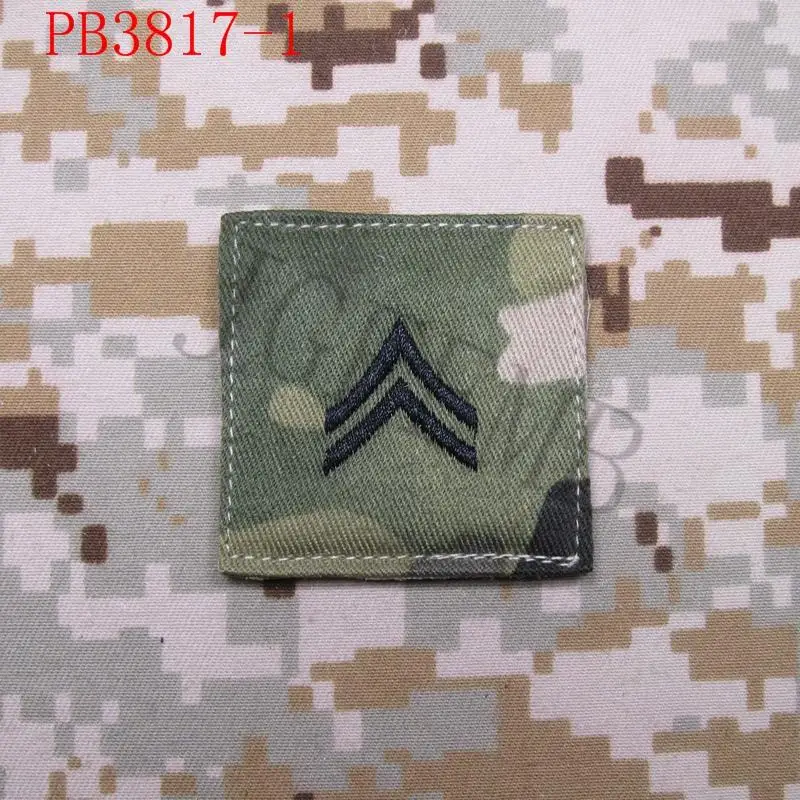 Multicam Background Rank Embroidery Patch Insignia