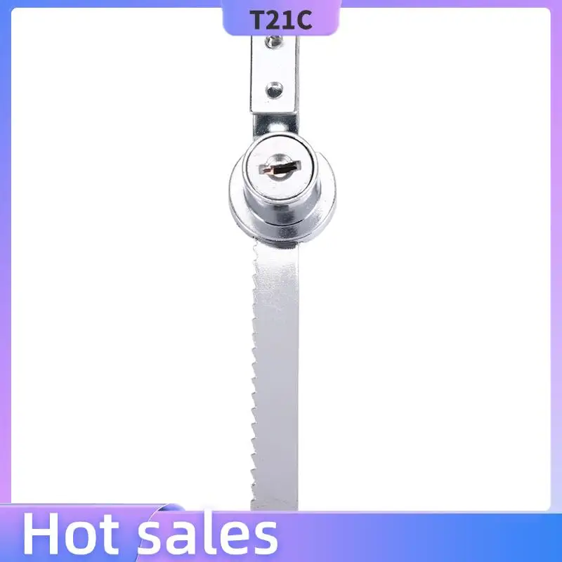 T21C 3X Display Case Lock Sliding Glass Door Ratchet Lock Security Glass Cabinet Lock With 6 Keys