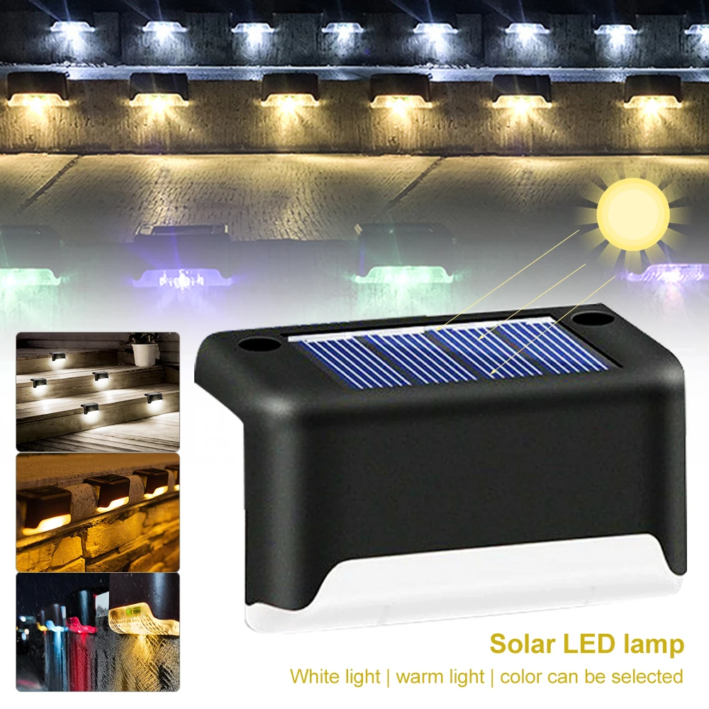 

4/8/12pcs LED Solar Step Lamp Path Stair Outdoor Garden Lights Waterproof Balcony Light Decoration for Patio Stair Fence Light