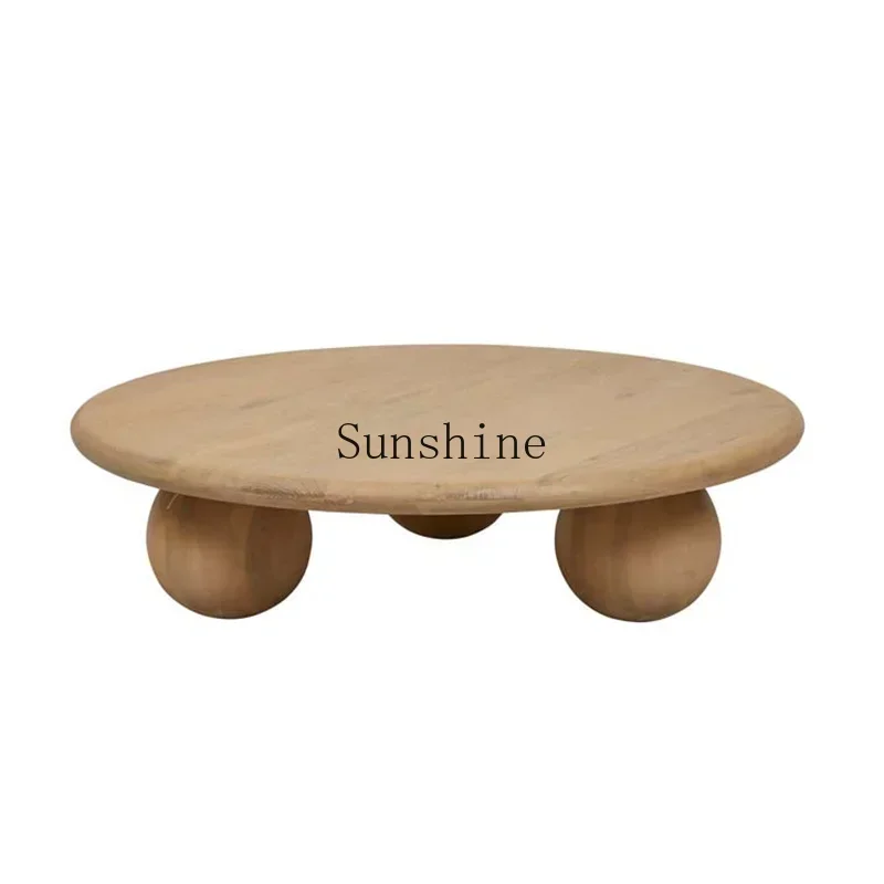 

Nordic simple size apartment creative special-shaped personalized oval wooden tea table