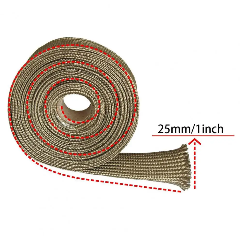 

Basalt Fiber Heat Tape Oil Pipe Protective Cover Automotive Heat Sleeve for Fuel Line Spark Wire Cover Protector Easy