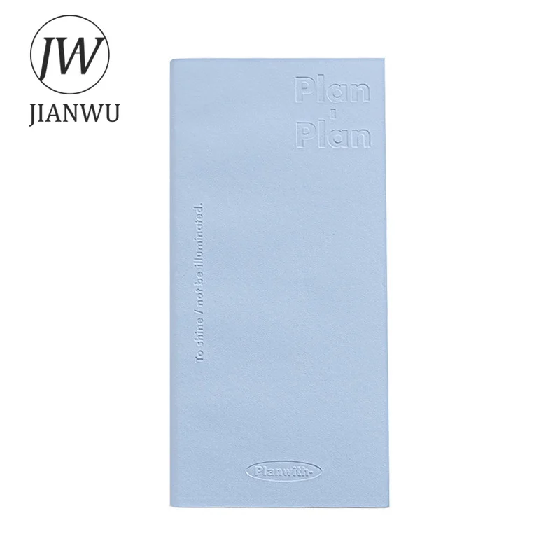 JIANWU 80 Sheets/book Simple PU Embossed Cover Notebook Creative DIY Student Supplies Stationery