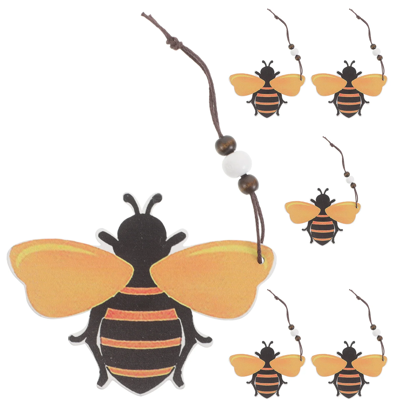 

6Pcs Wooden Bee Ornaments Sturdy Rustic Hanging Decorations Wall Decor Living Room Bedroom Office Bee Ornament