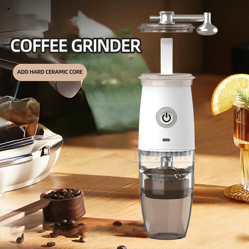 Macinacaffè elettrico portatile manuale 2 in 1, piccolo macinacaffè elettrico per uso domestico
