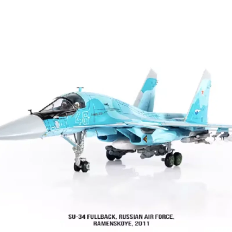 Diecast 1:72 Scale Russian Air Force SU34 Platypus Rearguard Fighter Alloy Finished Model Collection Gift Toys