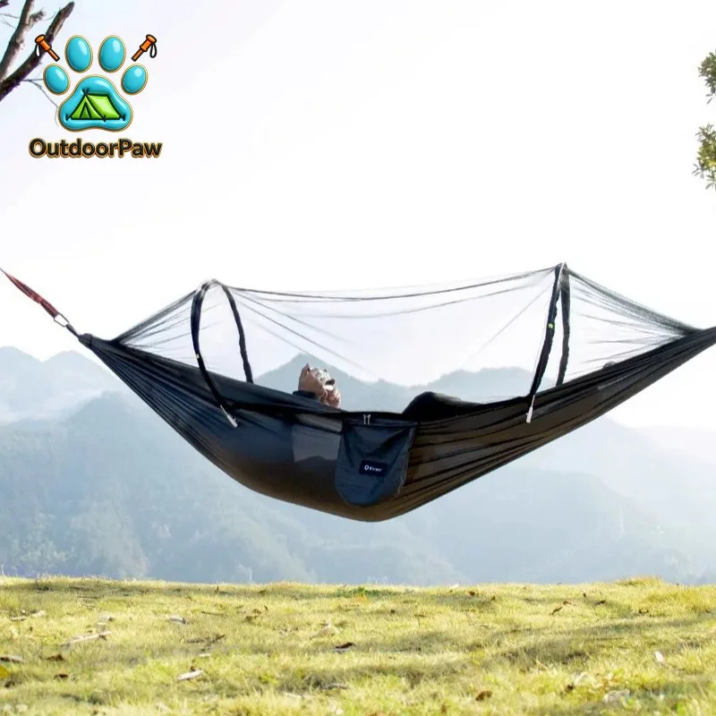 Automatic Quick-opening Hammock Swing Double Indoor Anti-rollover Mosquito Net Camping Anti-mosquito Sleeping Bag