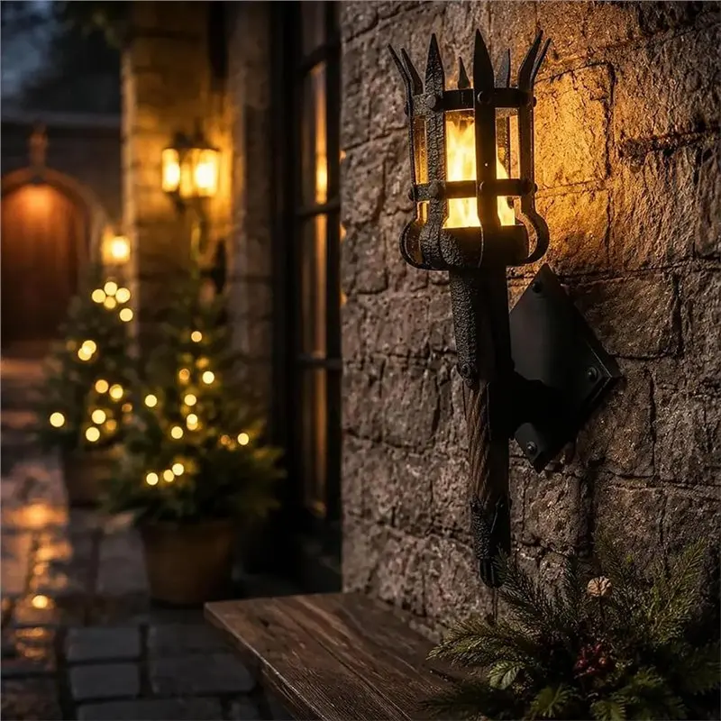B97A-3D Printed Medieval LED Wall Torch Lamp