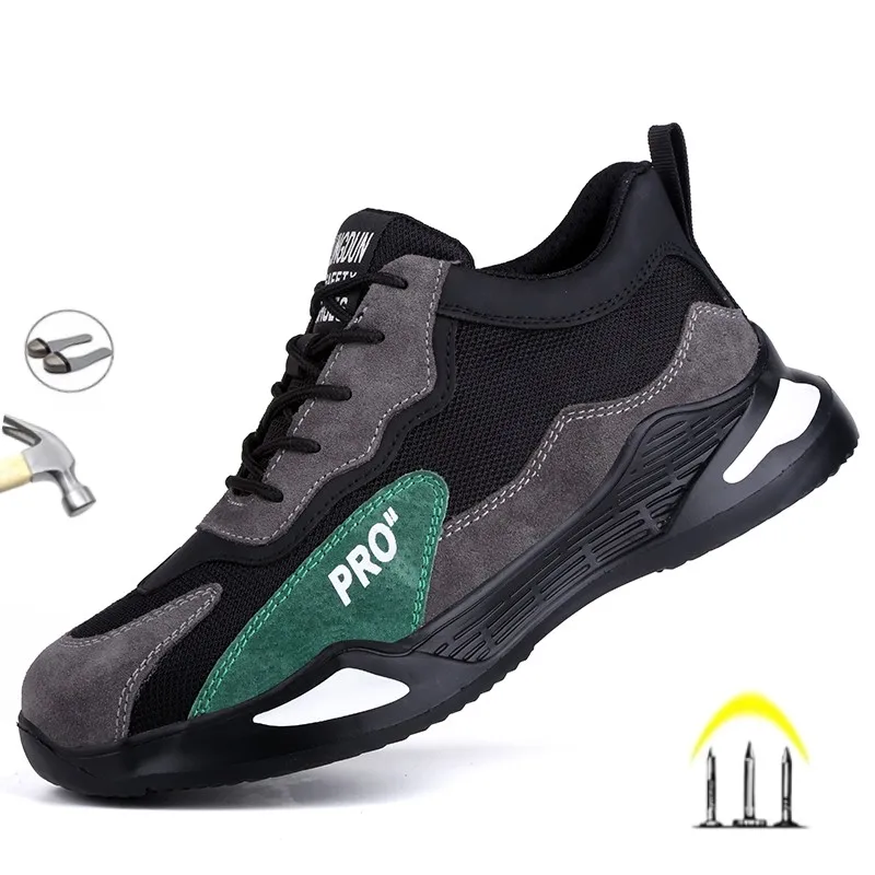 Labor Protection Shoes Anti Impact Anti Puncture Steel Toe Cap Breathable Work Shoes Safety Shoes Man Woman Fashion Boots