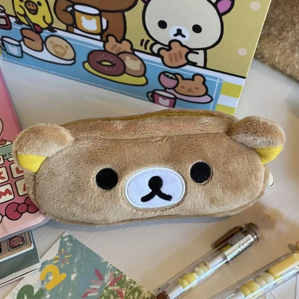 Creative Cartoon Bear Pencil Case Multifunctional Large Capacity Stationery Pouch Plush Storage Bag